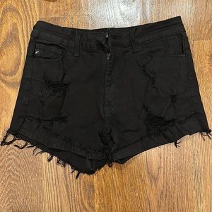 Black jean shorts